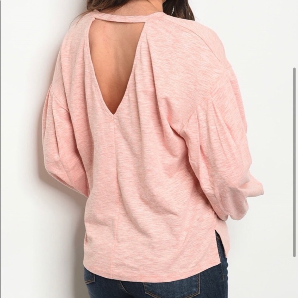 Pink Pullover Sweater with keyhole back - Picture 2 of 2